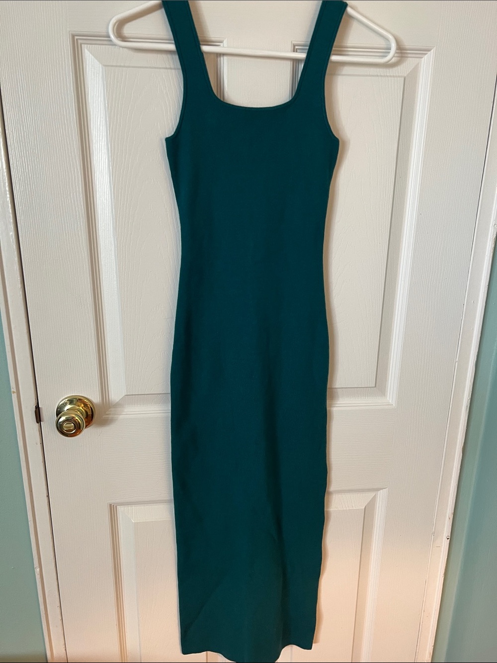 Scoop Neck Teal Maxi Dress